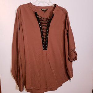 Express Long Sleeve Maroon - Black Laces XL